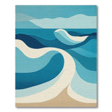 Abstract Ocean Waves Blue Teal Area Rug