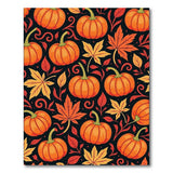 Orange Orange Pumpkin Harvest Pattern Area Rug