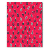 Vibrant Red Fir Tree Silhouette Area Rug