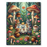 Whimsical Woodland Mice Tea Party Area Rug