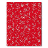 Red Fern Leaf Wildflower Line Art Area Rug