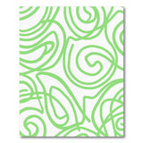 ODIKA Modern Green Abstract Swirl Washable Rug - Low Pile Non-Slip Area Rug