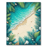 ODIKA Tropical Beach Washable Area Rug, Low Pile Non-Slip Coastal Rug for Living Room