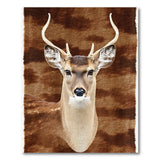 Majestic Spotted Deer Head Faux Fur Rug