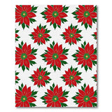Floral Vintage Red Festive Red Poinsettia Floral Area Rug