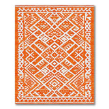 Vibrant Orange Geometric Heritage Tribal Rug