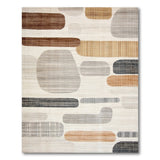 Beige and Neutral Abstract Organic Shapes Beige Grey Area Rug