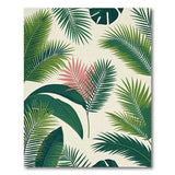 Lush Green Palm Monstera Leaf Area Rug