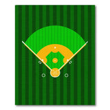 Kids Cartoon Green Baseball Field Area Rug