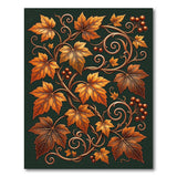 Ornate Golden Vine Leaf Area Rug