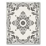 Ornate Black White Mandala Floral Area Rug