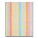 ODIKA Pastel Rainbow Dotted Striped Washable Area Rug - Low Pile Non-Slip & Pet Friendly
