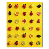 Vibrant Fruit Pattern Yellow Area Rug