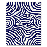Washable Navy Blue Abstract Wavy Swirl Low Pile Rug