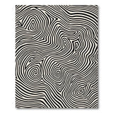 Hypnotic Black White Wavy Abstract Area Rug