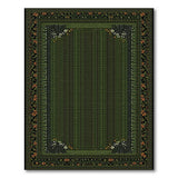Deep Green Persian Floral Border Rug