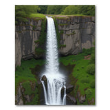 Lush Forest Waterfall Canyon Area Rug