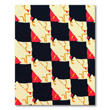 Bold Geometric Black Red Orange Area Rug