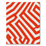 Geometric Modern Red Bold Red Geometric Maze Area Rug