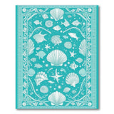 Teal Coastal Seashell and Fish Area Rug