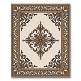 Ornate Beige Persian Rug with Elaborate Brown Border