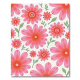 Vibrant Pink Floral Scatter Area Rug