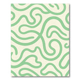 Curvy Green Wave Abstract Area Rug