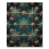 Teal Gold Jeweled Starburst Area Rug