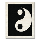 Geometric Modern Yin-Yang Balance Black White Area Rug