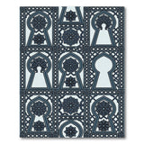 Moroccan Keyhole Arch Blue Area Rug