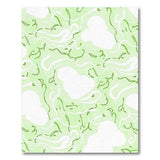Green Wavy Leaf Abstract Area Rug