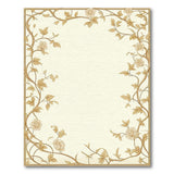 Elegant Golden Vine Floral Border Rug