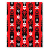 Red Nordic Snowflake Mitten Tribal Rug