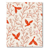 Red Cardinal Birds Floral Branches Area Rug