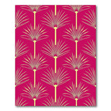 Pink Papyrus Frond Geometric Area Rug
