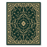 Emerald Green Persian Rug with Ornate Gold Motifs