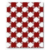 Bold Red White Geometric Plaid Area Rug
