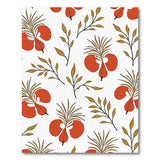 Vibrant Red Persimmon Fruit Pattern Area Rug