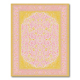 Pink Yellow Abstract Spot Washable Area Rug