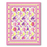 Whimsical Pink Bunny Blossom Area Rug