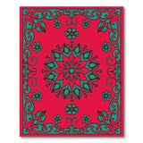 Red Teal Mandala Persian Area Rug