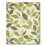 Green Stylized Leaves Area Rug