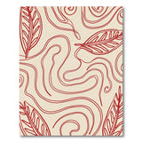 Abstract Red Leaf Swirl Area Rug