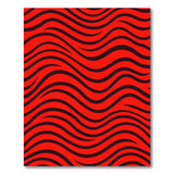 Bold Red Black Wavy Stripe Area Rug