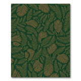 Emerald Green Gold Fern Frond Area Rug