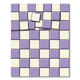 Purple White 3D Checkerboard Area Rug