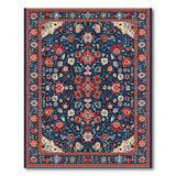 Traditional Persian Multi-color and Patterns Navy Persian Floral Area Rug