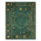 Emerald Celestial Gold Astrology Area Rug