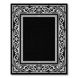 Ornate Victorian Frame Black White Area Rug