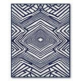Navy Geometric Zigzag Area Rug